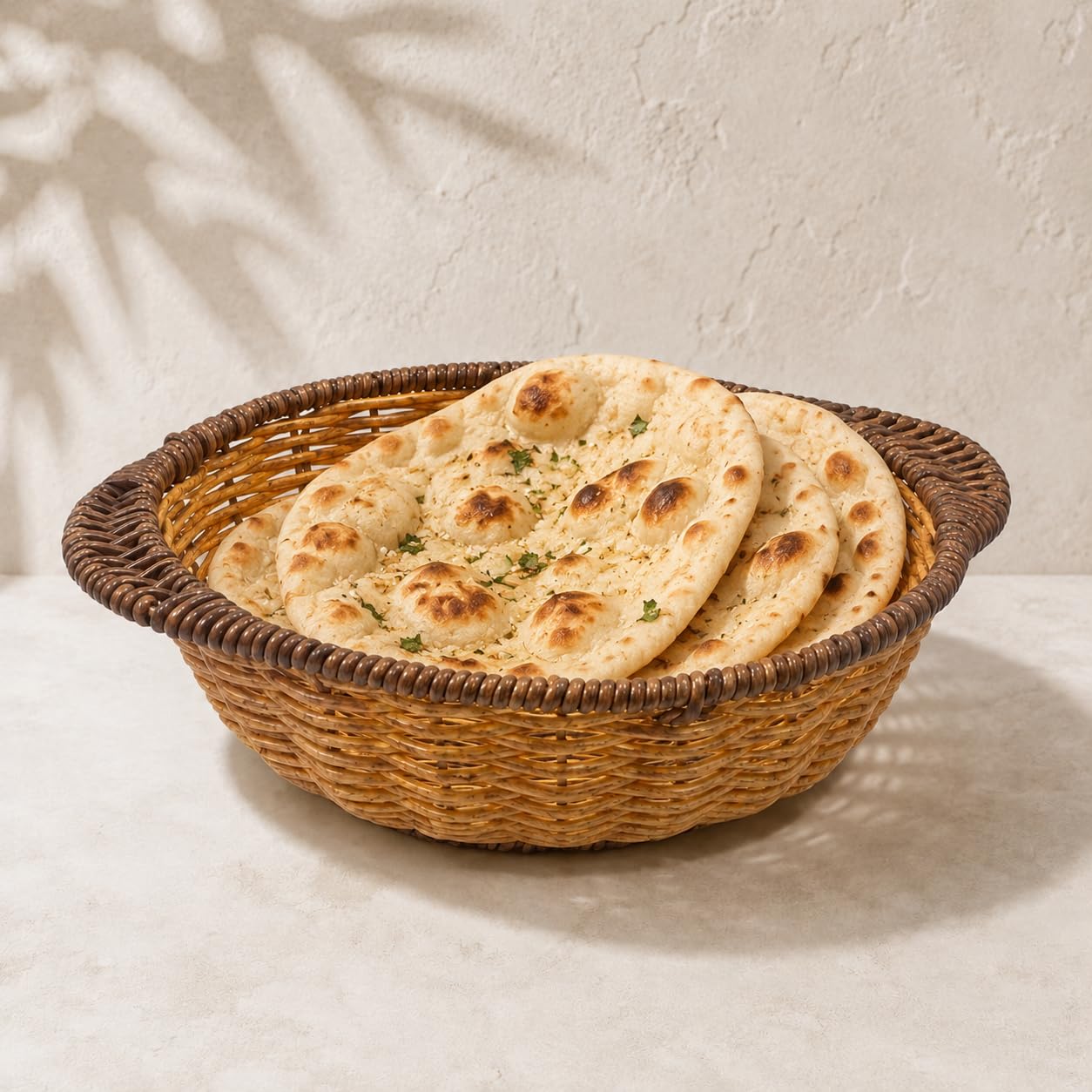 Gurubhai Equipments Wicker Basket with Handle, Handwoven Storage and Carry Basket for Home, Kitchen, Laundry and Gift Hampers