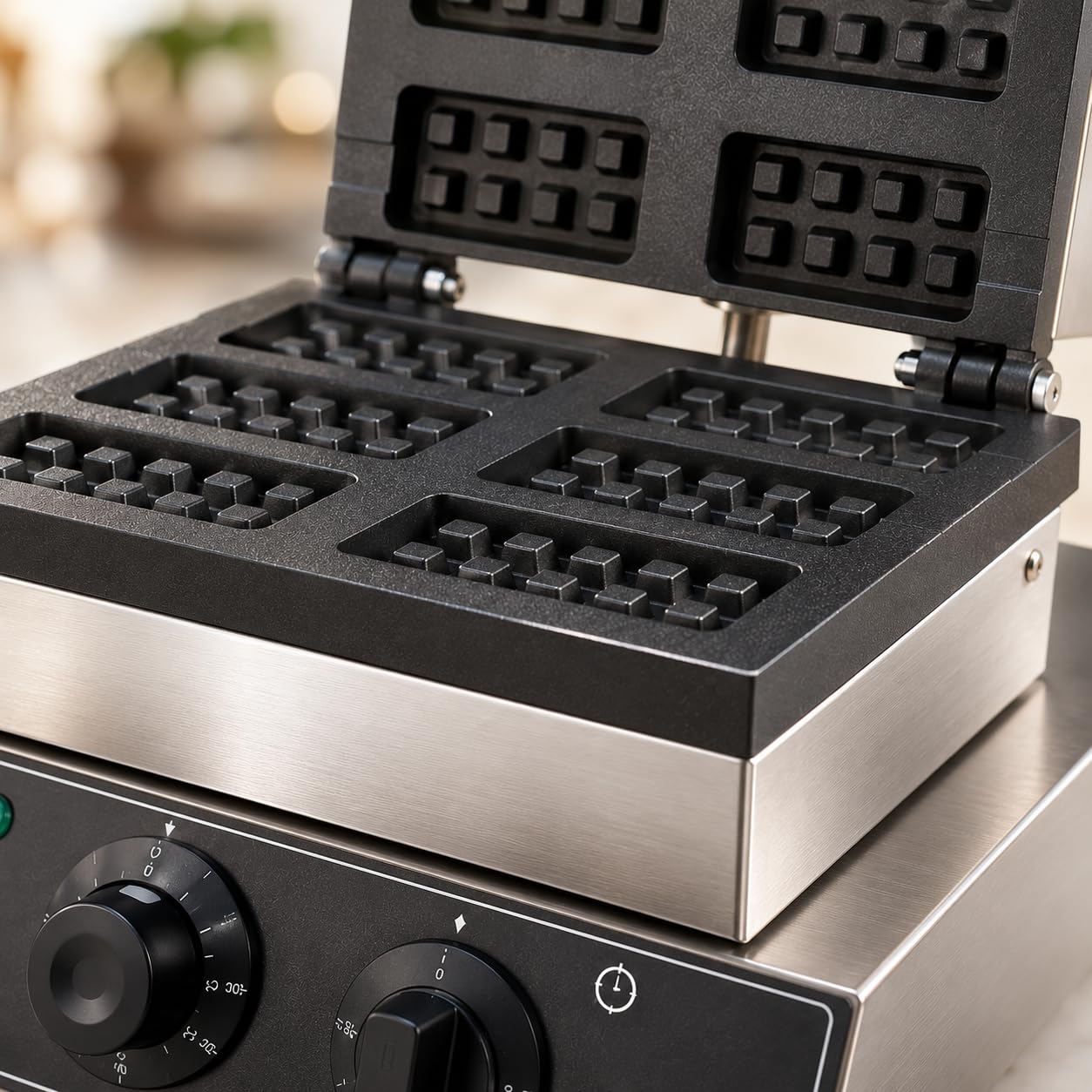 Gurubhai Equipments Commercial Waffle Maker Machine, Electric Belgian Waffle Baker, Professional Waffle Machine for Cafe Bakery Restaurant Food Stall