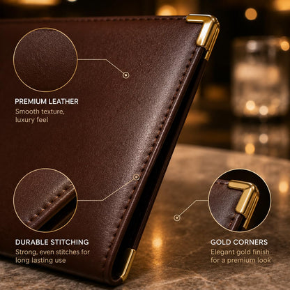 Gurubhai Equipments Bill Folder for Restaurant & Café Receipt Presenter with Thank You Print – Durable Menu & Receipt Holder for Hotels, Dine-in & Billing