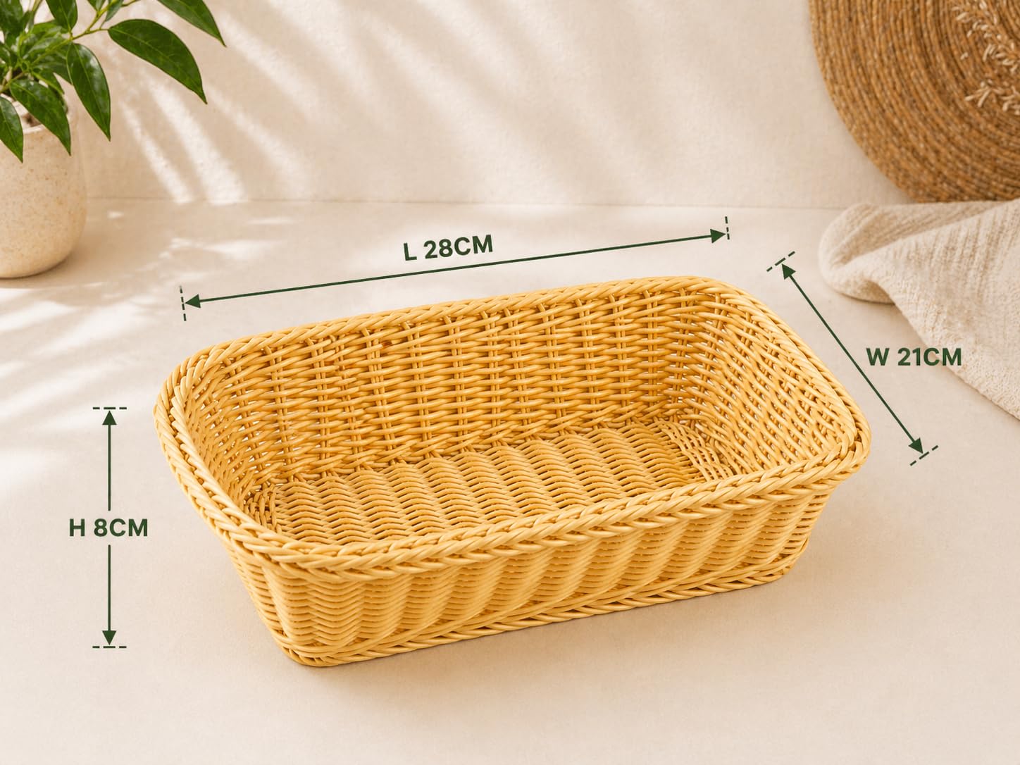 Gurubhai Equipments Rattan-Style Bread & Roti Basket – Set of 6 | Oval Woven Serving Basket for Snacks, Bakery Items, Chapati & More | Lightweight & Easy-to-Clean for Homes, Cafés & Restaurants