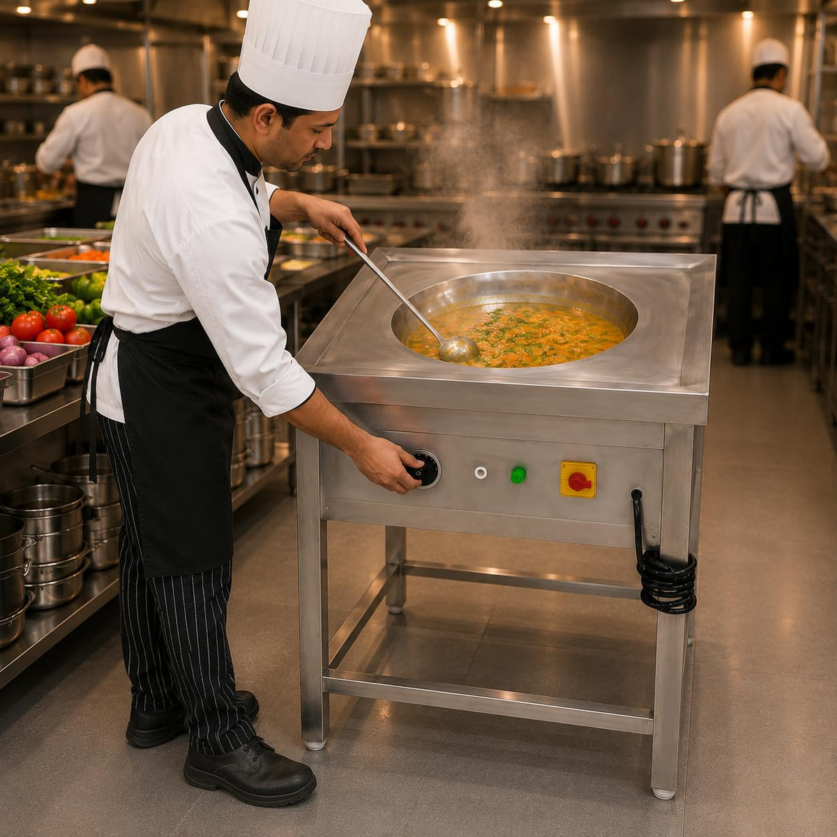 Commercial Electric Kadai with Drainage 24x24 - product view 4