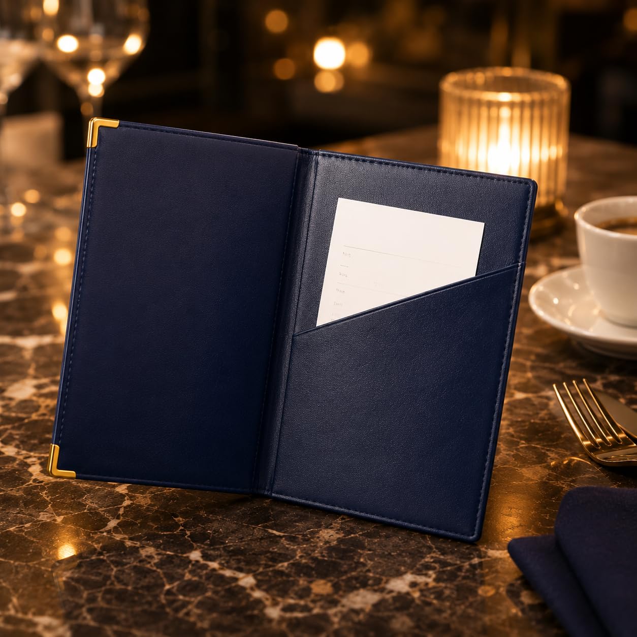 Gurubhai Equipments Bill Folder for Restaurant & Café Receipt Presenter with Thank You Print – Durable Menu & Receipt Holder for Hotels, Dine-in & Billing