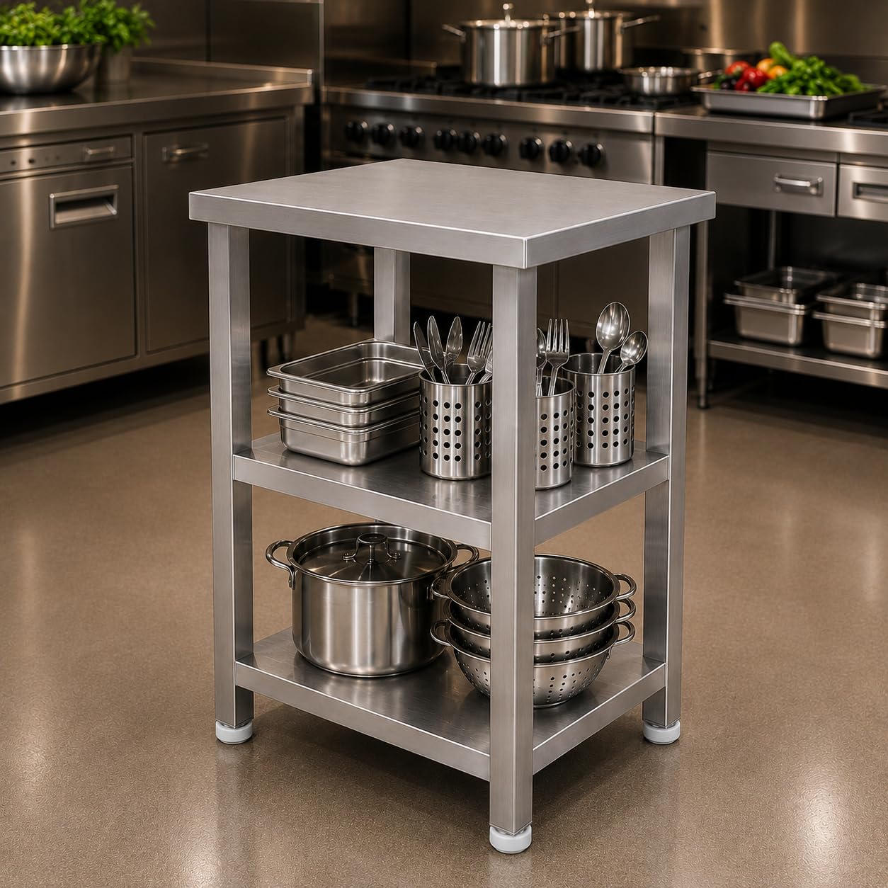 GURUBHAI EQUIPMENTS Kitchen Service Table SRV-TBL-24X24