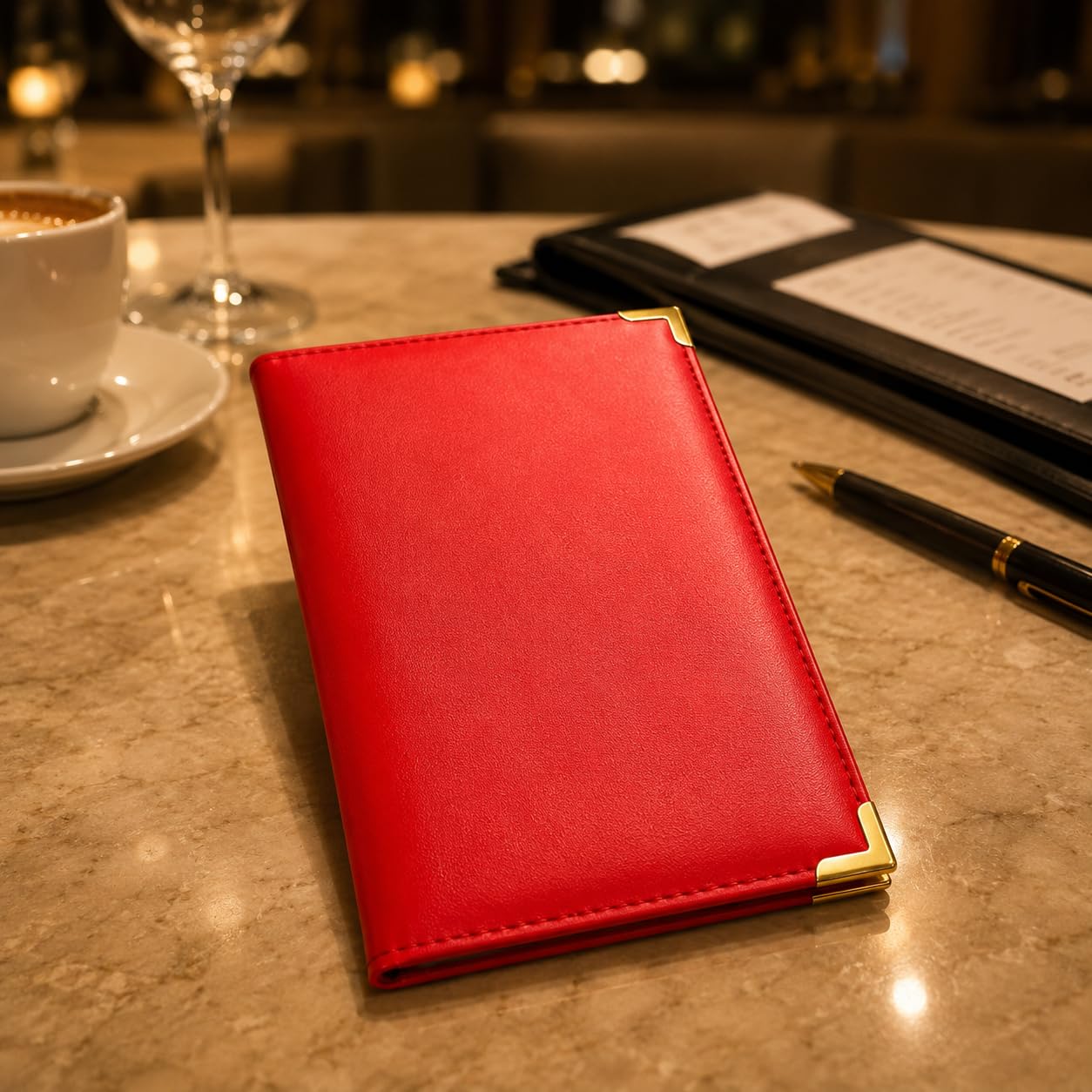 Gurubhai Equipments Bill Folder for Restaurant & Café Receipt Presenter with Thank You Print – Durable Menu & Receipt Holder for Hotels, Dine-In & Billing