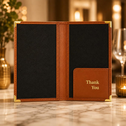 Gurubhai Equipments Bill Folder for Restaurant & Café Receipt Presenter with Thank You Print – Durable Menu & Receipt Holder for Hotels, Dine-in & Billing