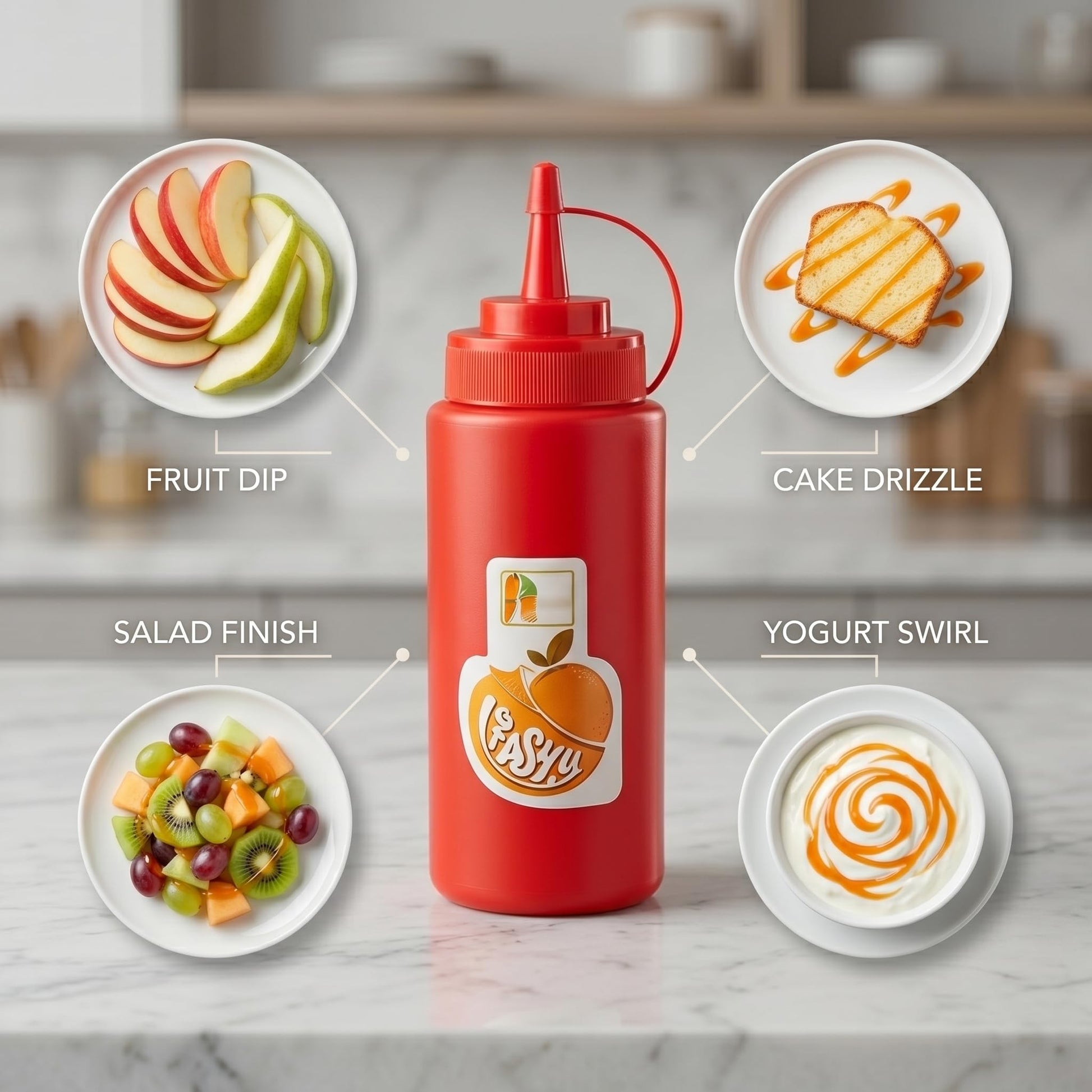 GURUBHAI EQUIPMENTS Ketchup Sauce Bottles | Commercial Squeeze Dispensers for Restaurants, Hotels, Cafeterias & Home Use | Reusable Plastic Bottle for Tomato Sauce, Chutney