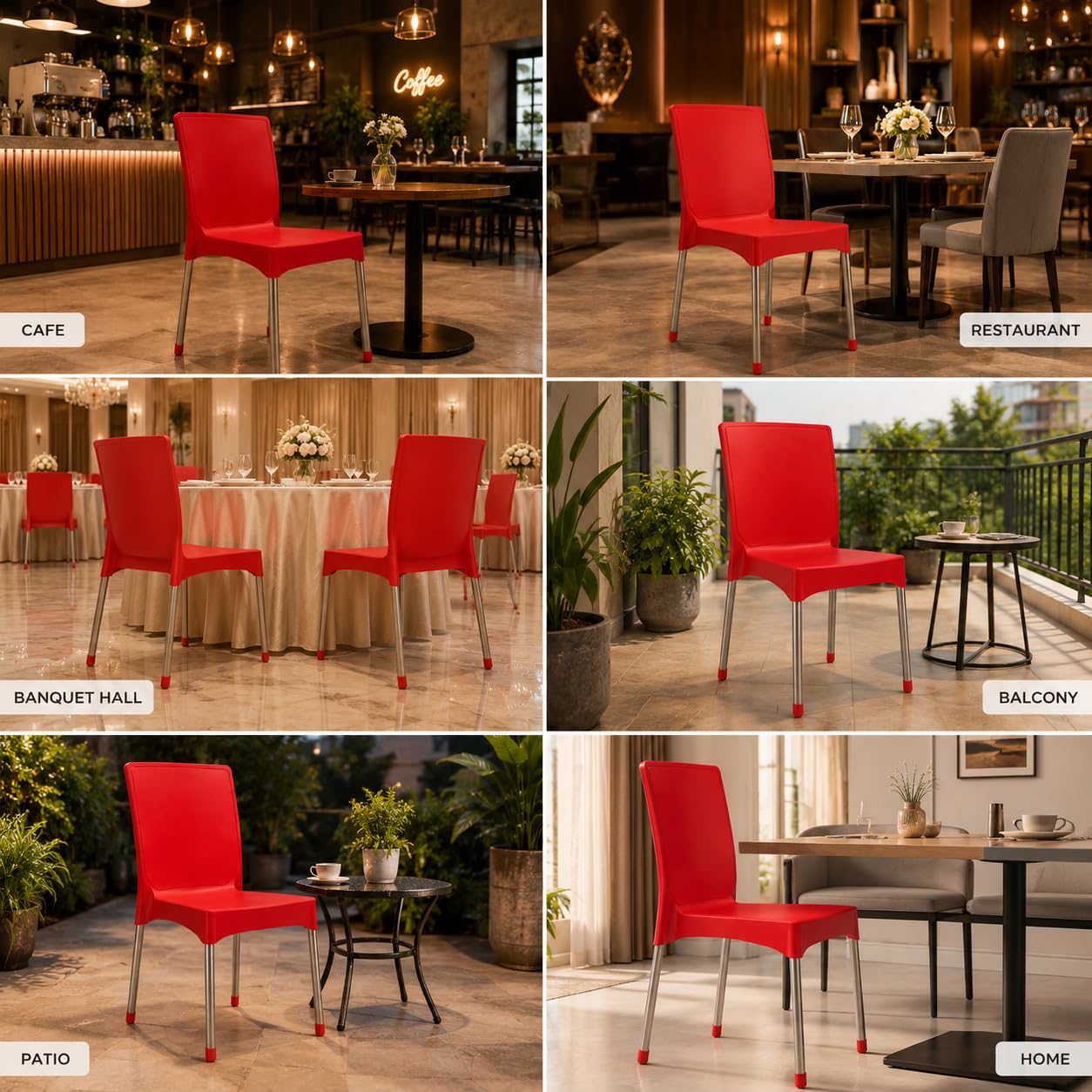 GURUBHAI EQUIPMENTS Dining Chair Restaurant Chair Cafe Chair for Home Dining Room Indoor Outdoor Seating