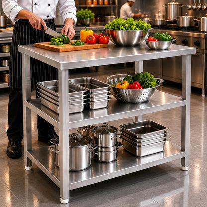 GURUBHAI EQUIPMENTS Kitchen Service Table SRV-TBL-45X24