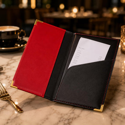Gurubhai Equipments Bill Folder for Restaurant & Café Receipt Presenter with Thank You Print – Durable Menu & Receipt Holder for Hotels, Dine-In & Billing