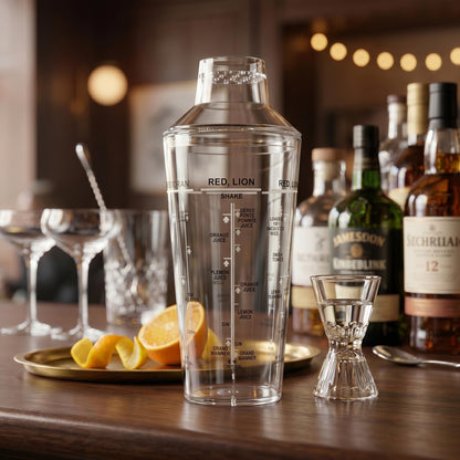 Gurubhai Equipments ABS Cocktail Shaker with Built-in Strainer & Leakproof Seal Clear Cocktail Mixer for Margaritas Martinis Mocktails Home Bar Accessories