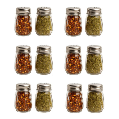 Gurubhai Equipments Chili Flakes & Oregano Dispenser Spice Shaker Bottles with Stainless Steel Lids | Seasoning Containers for Pizza, Pasta, Kitchen & Restaurant Use