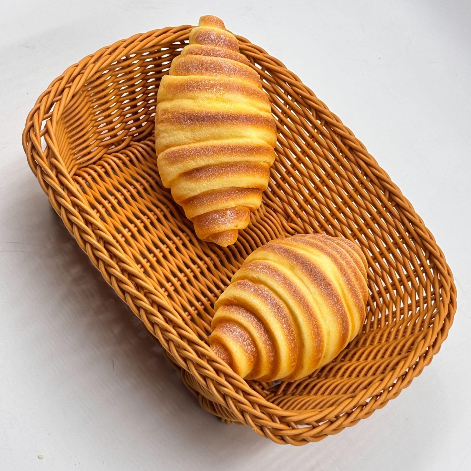 GURUBHAI EQUIPMENTS Artificial Croissant Bread Set of 2 – Realistic Fake French Pastry Display for Bakery, Restaurant, Home Décor & Photography | Non-Edible Food Prop