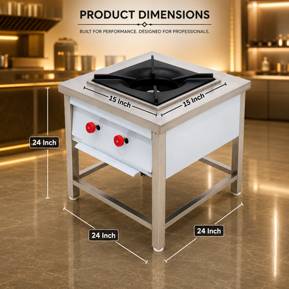 Single-Burner Stock Pot Bhatti Stove – 24 × 24 × 24 - product view 3