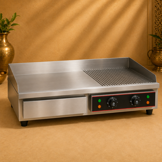 Grooved Electric Griddle Plate 29 × 16 – 4400 W