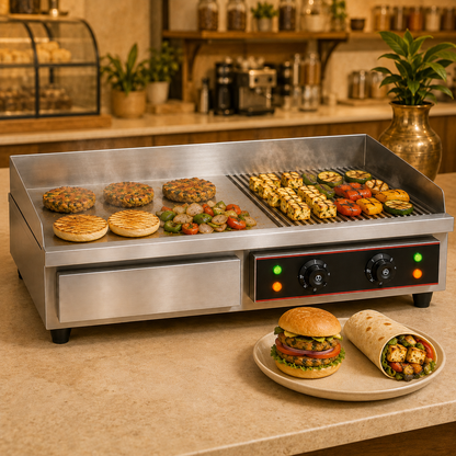 Grooved Electric Griddle Plate 29 × 16 – 4400 W - product view 8