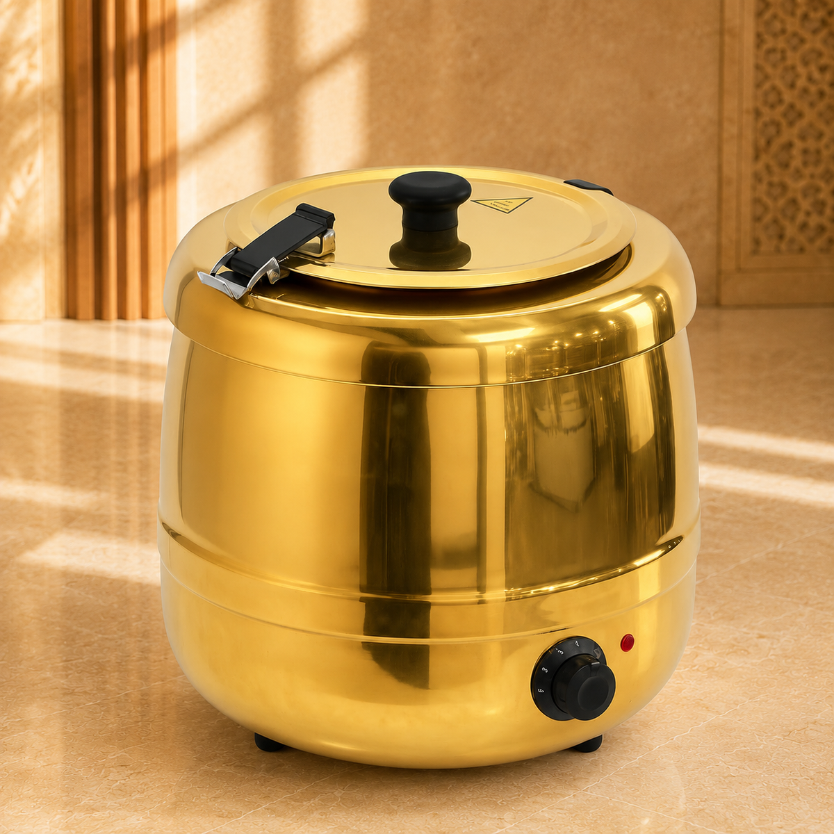 Golden Electric Soup Kettle Warmer / Soup Tureen – 10 Litre, 400 W