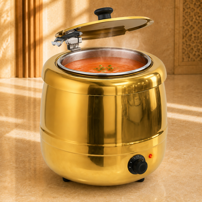 Golden Electric Soup Kettle Warmer / Soup Tureen – 10 Litre, 400 W - product view 2