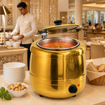 Golden Electric Soup Kettle Warmer / Soup Tureen – 10 Litre, 400 W - product view 7