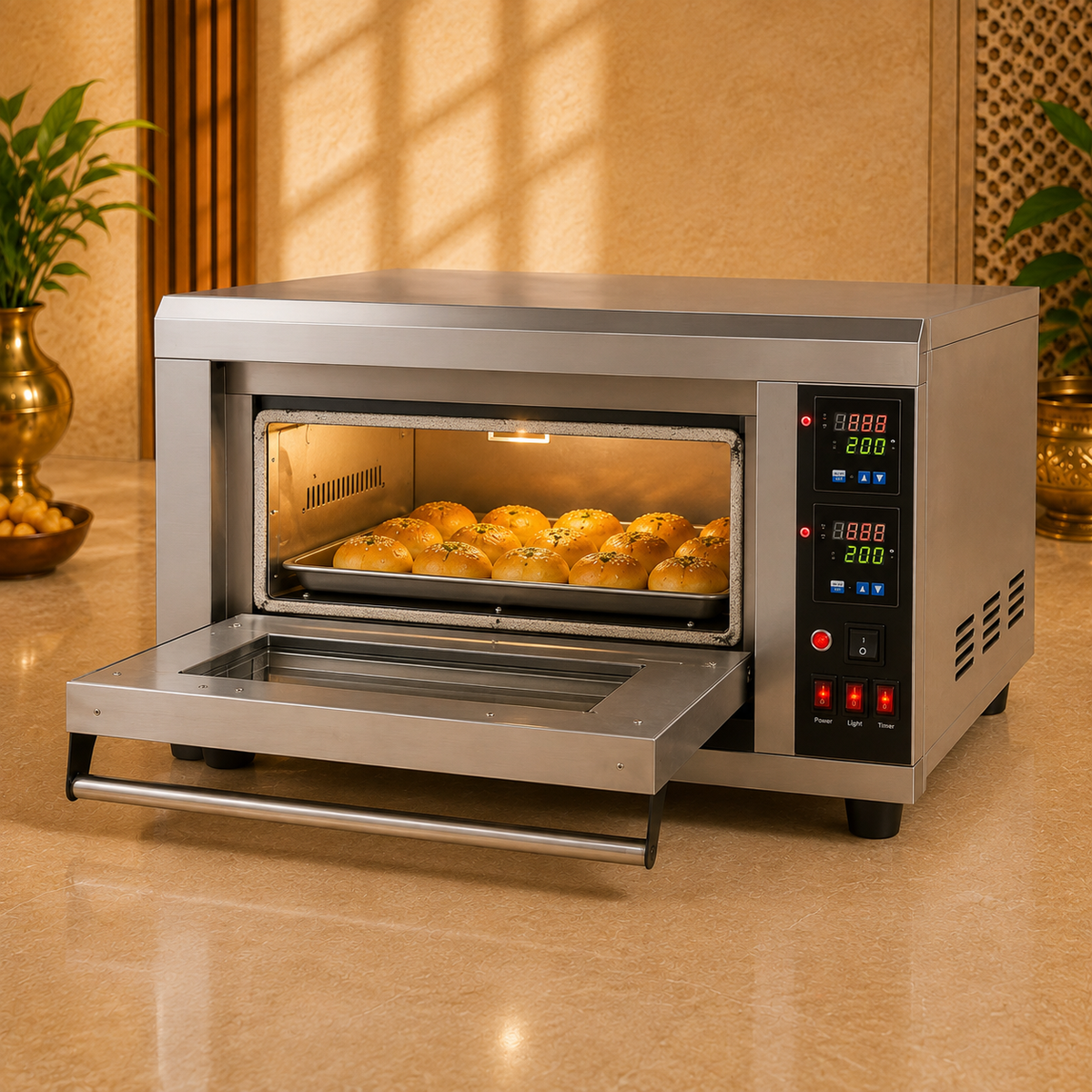 1 Deck 1 Tray Gas & Electric Stone Baking Oven – 24 × 18 Inch - product view 2
