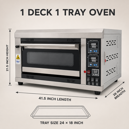 1 Deck 1 Tray Gas & Electric Stone Baking Oven – 24 × 18 Inch - product view 3