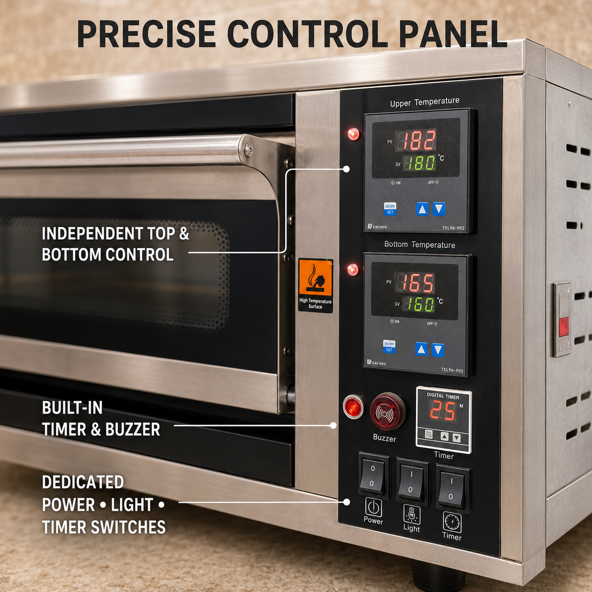 1 Deck 1 Tray Gas & Electric Stone Baking Oven – 24 × 18 Inch - product view 6