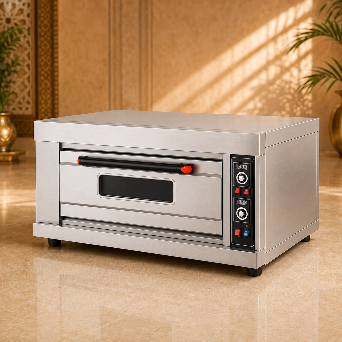 1 Deck 2 Tray Electric Stone Baking Oven – 34 × 24 Inch, 6.6 kW