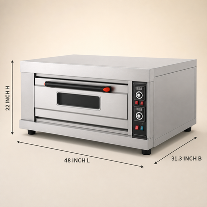 1 Deck 2 Tray Electric Stone Baking Oven – 34 × 24 Inch, 6.6 kW - product view 3