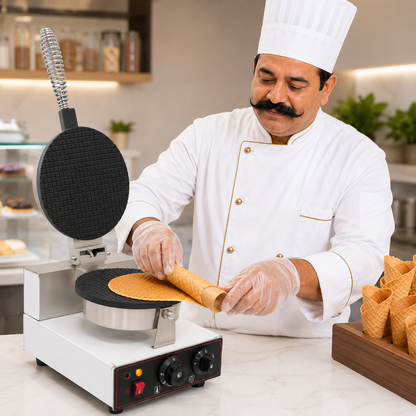 Round Electric Waffle Cone Maker - product view 4