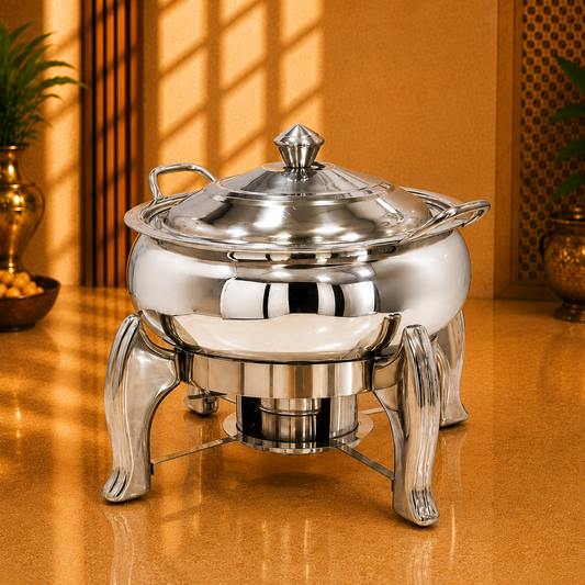 8 ltr Round Stainless Steel Chafing Dish – Commercial Food Warmer - product view 5