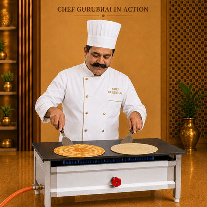 Table Top Dosa Bhatti 30 × 15 Inch – Commercial LPG Griddle - product view 7