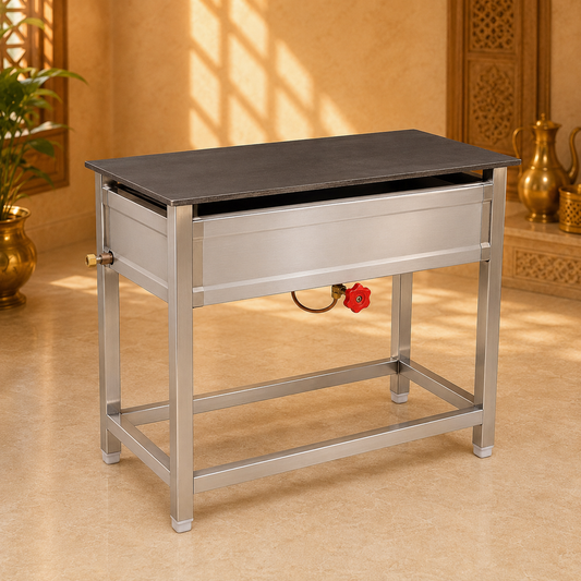 Standing Dosa Bhatti 30 × 15 ×32 Inch – Single Burner LPG Griddle