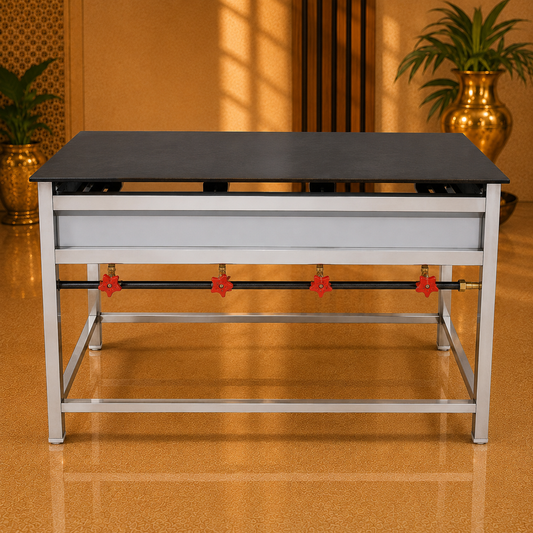Standing Dosa Bhatti 48 × 24 ×32 Inch – 4 Burner Commercial LPG Griddle