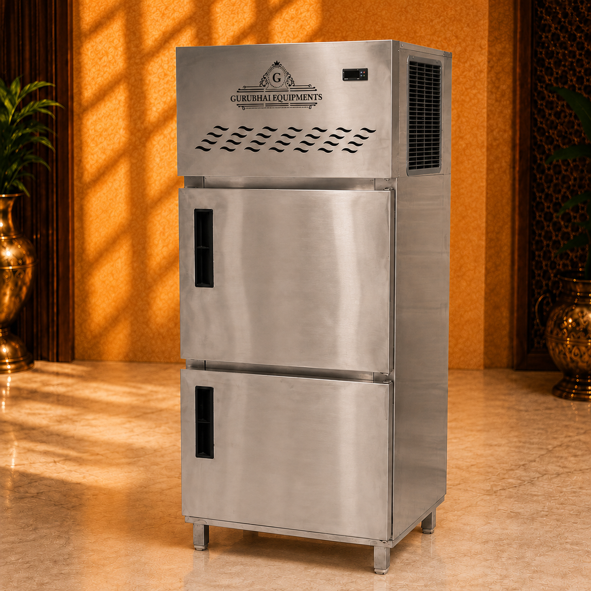 Commercial 2-Door Vertical Refrigerator – 450 L, Stainless Steel