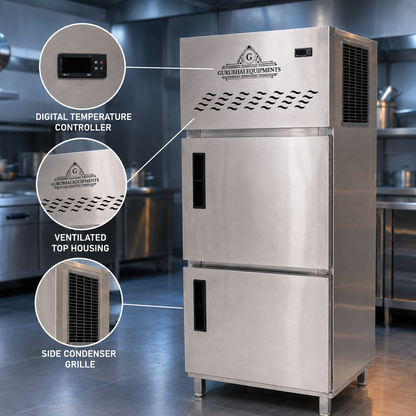 Commercial 2-Door Vertical Refrigerator – 450 L, Stainless Steel - product view 6