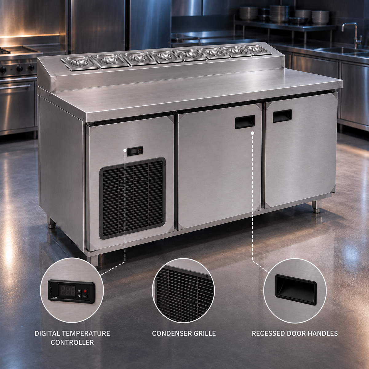 Commercial Electric Makeline 60 × 24 Inch – 8 GN Pans - product view 4