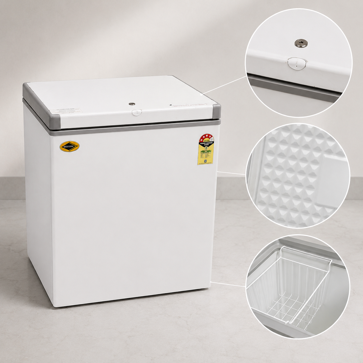 Commercial Deep Freezer D150H – 150 L Gross, 4 Star - product view 4