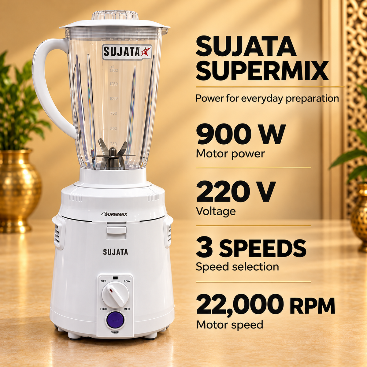 Gurubhai Equipments Sujata Supermix Mixer Grinder – 900 W – How to Use