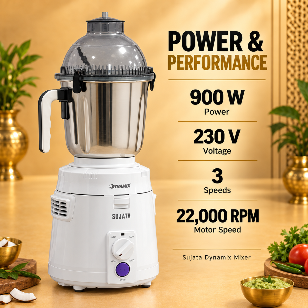 Gurubhai Equipments Sujata Dynamix Mixer Grinder – 900 W – How to Use