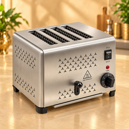Gurubhai Equipments 4-Slice Pop-Up Toaster – Front View