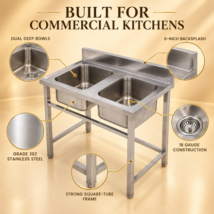 Gurubhai Equipments Double-Sink Commercial Unit – How to Use