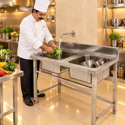 Gurubhai Equipments Double-Sink Commercial Unit – Features