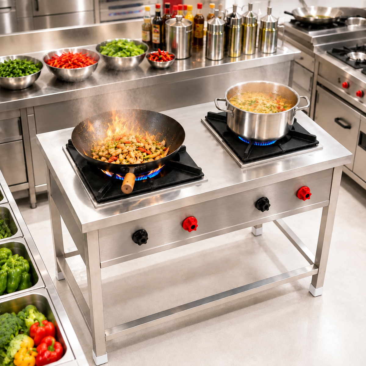 Gurubhai Equipments 2-Burner Stock Pot Range – Real-Life Use