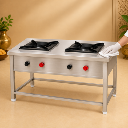 Gurubhai Equipments 2-Burner Stock Pot Range – How to Use
