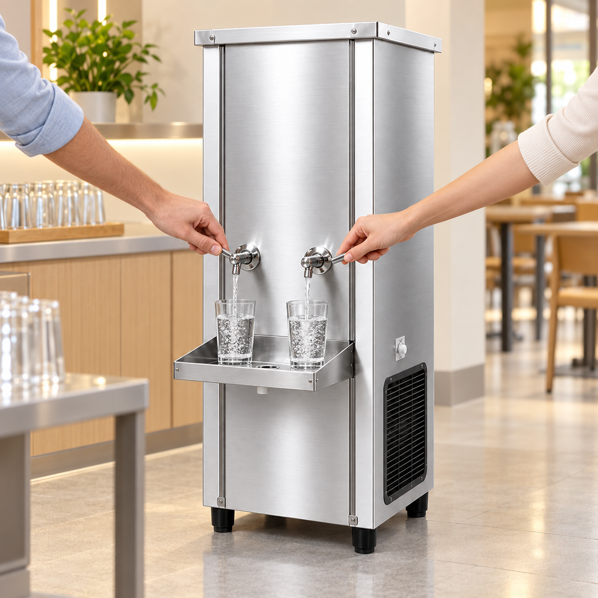 Gurubhai Equipments 100L Commercial Stainless Steel Water Cooler – Features