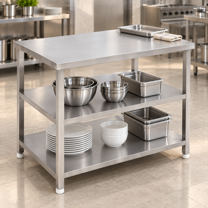 Gurubhai Equipments SS 3-Tier Kitchen Service Table – How to Use
