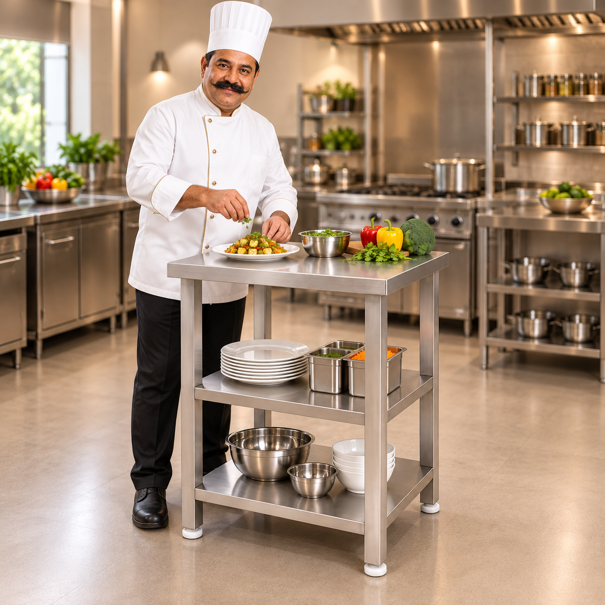 Gurubhai Equipments SS 3-Tier Service Table – How to Use