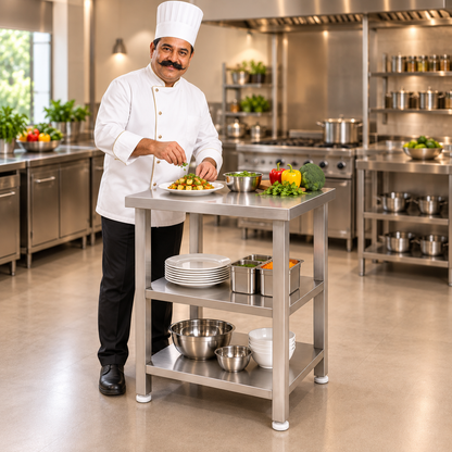 Gurubhai Equipments SS 3-Tier Service Table – How to Use