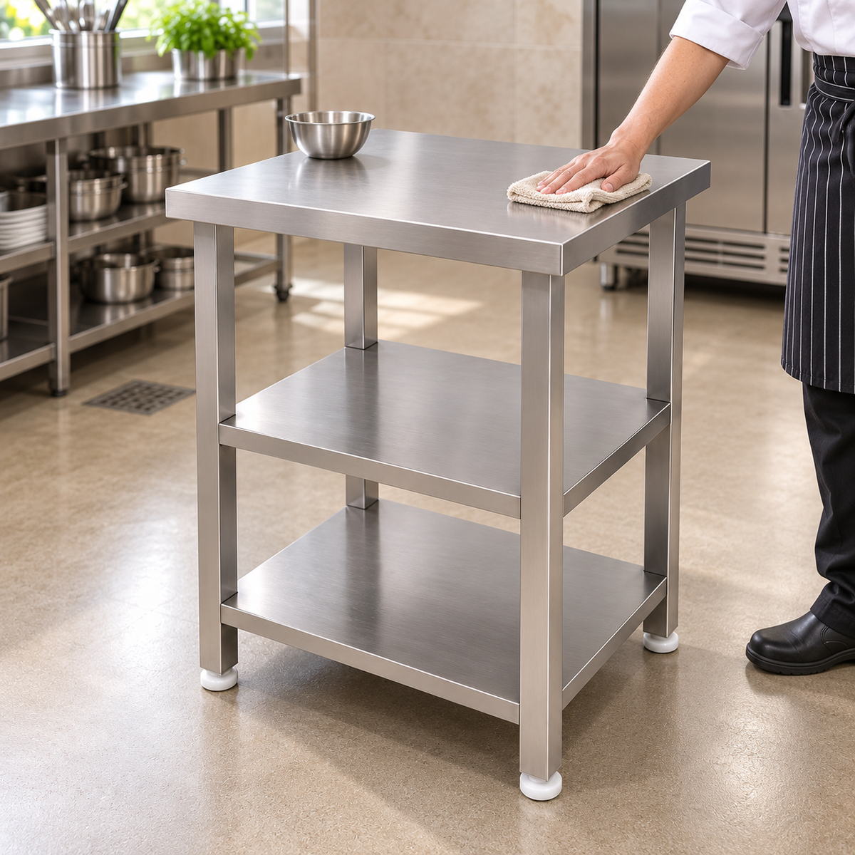 Gurubhai Equipments SS 3-Tier Service Table – Features