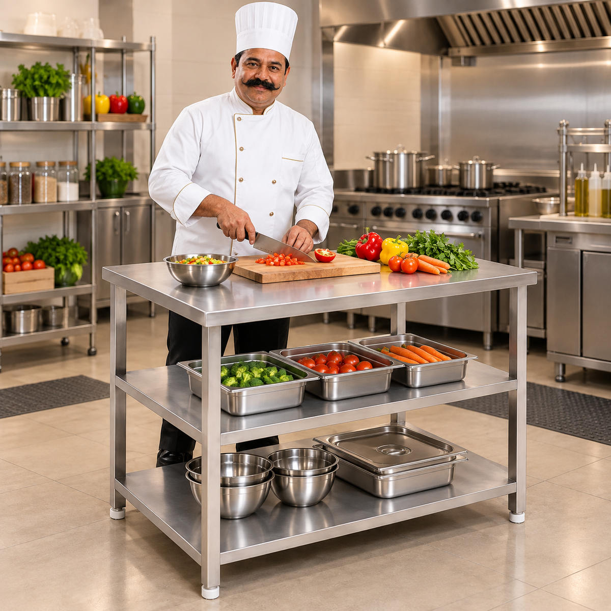 Gurubhai Equipments SS 3-Tier Service Table – Why Choose It