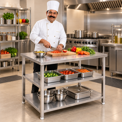 Gurubhai Equipments SS 3-Tier Service Table – Why Choose It